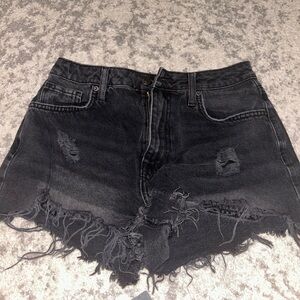 Forever 21 black ripped jeans shorts size 26